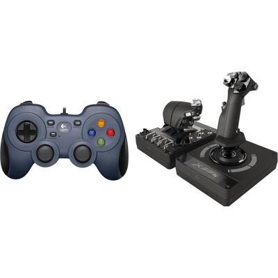 Logitech Pad F310 (940-000135) + G X56 Hotas (945-000059) (PC), Gaming Controller, Schwarz, Mehrfarbig Logitech Pad F310 (940-000135) + G X56 Hotas (945-000059) (PC), Gaming Controller, Schwarz, Mehrfarbig