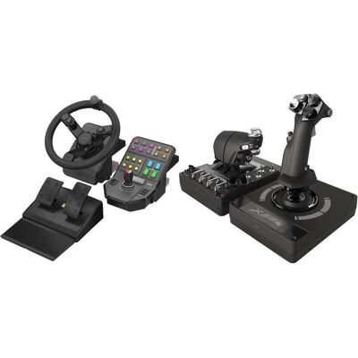 Logitech Kierownica G Saitek Farm Sim Controller (945-000062) + G X56 Hotas (945-000059) (PC), Gaming Controller, Mehrfarbig Logitech Kierownica G Saitek Farm Sim Controller (945-000062) + G X56 Hotas (945-000059) (PC), Gaming Controller, Mehrfarbig