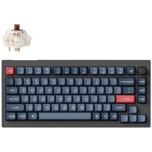 Keychron V1 Max Swappable RGB Backlight Brown Switch ISO Layout Italian - Black - Knob Version (PBT Caps) (IT, Kabelgebunden, Kabellos), Tastatur, Schwarz Keychron V1 Max Swappable RGB Backlight Brown Switch ISO Layout Italian - Black - Knob Version (PBT Caps) (IT, Kabelgebunden, Kabellos), Tastatur, Schwarz