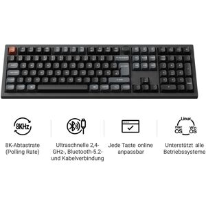 Keychron V6 Ultra 8K (DE, Kabelgebunden, Kabellos), Tastatur, Schwarz Keychron V6 Ultra 8K (DE, Kabelgebunden, Kabellos), Tastatur, Schwarz
