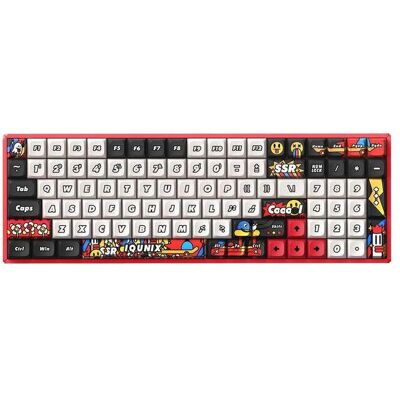 Iqunix F97 Graffiti Blaze Wireless Gaming Tastatur, RGB - Moonstone-Turbo-Switches (DE, Kabelgebunden, Kabellos), Tastatur, Rot, Mehrfarbig Iqunix F97 Graffiti Blaze Wireless Gaming Tastatur, RGB - Moonstone-Turbo-Switches (DE, Kabelgebunden, Kabellos), Tastatur, Rot, Mehrfarbig