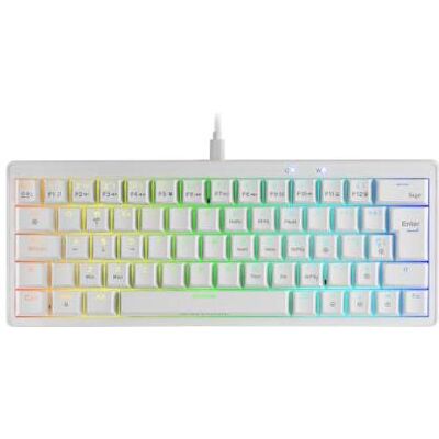 Mars Gaming Clavier Gamer Mécanique (Yellow Silent) Mkminipro RGB (Blanc) (FR, Kabelgebunden), Tastatur, Weiss Mars Gaming Clavier Gamer Mécanique (Yellow Silent) Mkminipro RGB (Blanc) (FR, Kabelgebunden), Tastatur, Weiss
