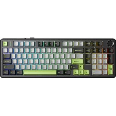 Aula Tastatur mit Gasket-Rahmen F99 Pro Schwarz+Grau+Grün GrayWood-Schalter RGB (DE, Kabelgebunden, Kabellos), Tastatur, Grün, Schwarz, Grau Aula Tastatur mit Gasket-Rahmen F99 Pro Schwarz+Grau+Grün GrayWood-Schalter RGB (DE, Kabelgebunden, Kabellos), Tastatur, Grün, Schwarz, Grau