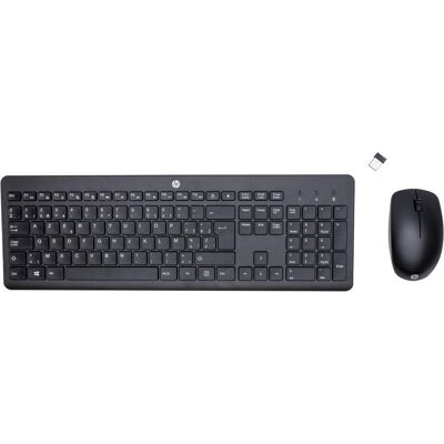 HP 230 - Keyboard and mouse set - wireless - AZERTY - Belgium - for 21, 22, 24, 27 Pavilion 24 (BE, Kabellos), Tastatur, Schwarz HP 230 - Keyboard and mouse set - wireless - AZERTY - Belgium - for 21, 22, 24, 27 Pavilion 24 (BE, Kabellos), Tastatur, Schwarz