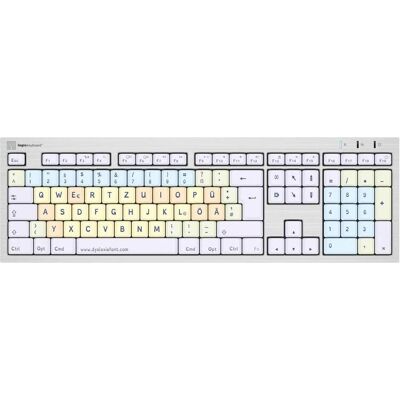 Logickeyboard Dyslexie Keyboard ALBA DE (MAC) (DE, Kabelgebunden), Tastatur, Weiss, Beige Logickeyboard Dyslexie Keyboard ALBA DE (MAC) (DE, Kabelgebunden), Tastatur, Weiss, Beige