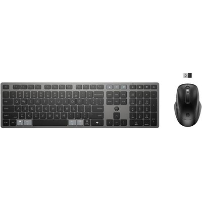 HP 725 Kombo mit wiederaufladbarer kabelloser Tastatur und Maus für mehrere Geräte, 499 g, 538 mm, 1 (DE, Kabellos), Tastatur, Schwarz HP 725 Kombo mit wiederaufladbarer kabelloser Tastatur und Maus für mehrere Geräte, 499 g, 538 mm, 1 (DE, Kabellos), Tastatur, Schwarz