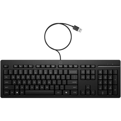 HP 125 Wired Keyboard (Bulk), Volle Grösse (100%), Kabelgebunden, USB, Schwarz (DE, Kabelgebunden), Tastatur, Schwarz HP 125 Wired Keyboard (Bulk), Volle Grösse (100%), Kabelgebunden, USB, Schwarz (DE, Kabelgebunden), Tastatur, Schwarz