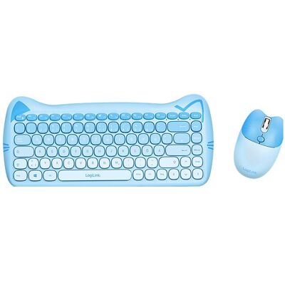 LogiLink Prüfen (DE, Kabellos), Tastatur, Blau LogiLink Prüfen (DE, Kabellos), Tastatur, Blau