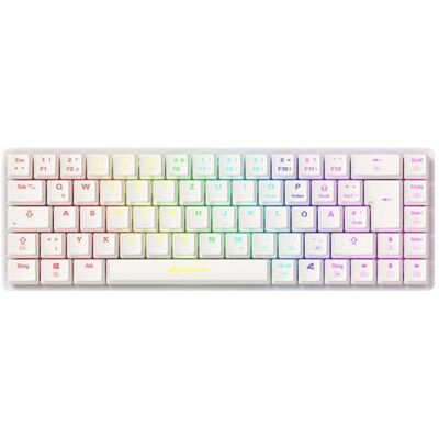 Sharkoon PureWriter W65 White Kailh Red DE (DE, Kabelgebunden, Kabellos), Tastatur, Schwarz, Weiss Sharkoon PureWriter W65 White Kailh Red DE (DE, Kabelgebunden, Kabellos), Tastatur, Schwarz, Weiss