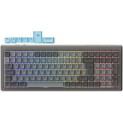 Ducky Cushion 98 Gaming-Tastatur, 96%, DE-Layout (ISO), Shush Red Switches - Nickel (DE, Kabelgebunden, Kabellos), Tastatur, Silber Ducky Cushion 98 Gaming-Tastatur, 96%, DE-Layout (ISO), Shush Red Switches - Nickel (DE, Kabelgebunden, Kabellos), Tastatur, Silber