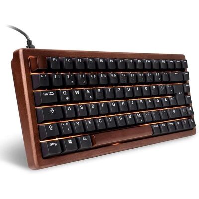 Sharkoon SKILLER SGK50 S3 Wood PBT (holz/schwarz, FR-Layout, Gateron G Pro 3.0 Yellow) (FR, Kabelgebunden), Tastatur, Schwarz Sharkoon SKILLER SGK50 S3 Wood PBT (holz/schwarz, FR-Layout, Gateron G Pro 3.0 Yellow) (FR, Kabelgebunden), Tastatur, Schwarz