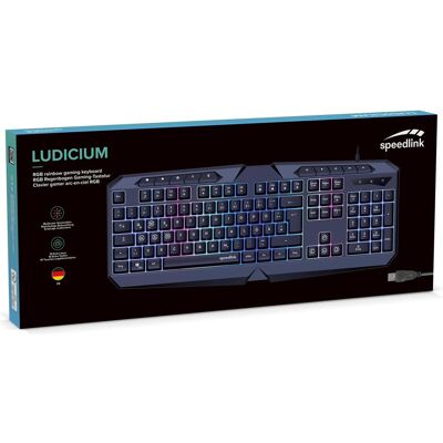 Speedlink LUDICIUM RGB Rainbow Gaming Keyboard, black (DE, Kabelgebunden), Tastatur, Schwarz Speedlink LUDICIUM RGB Rainbow Gaming Keyboard, black (DE, Kabelgebunden), Tastatur, Schwarz