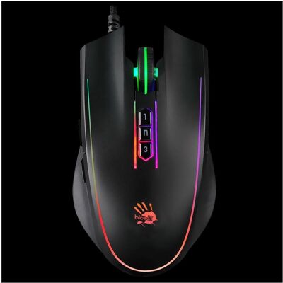 A4Tech BLOODY P81S Activated schwarz / Gaming-Maus / 8000DPI / RGB / USB-A / 7 Tasten / 1,8m Kabel (Kabelgebunden), Maus, Schwarz A4Tech BLOODY P81S Activated schwarz / Gaming-Maus / 8000DPI / RGB / USB-A / 7 Tasten / 1,8m Kabel (Kabelgebunden), Maus, Schwarz
