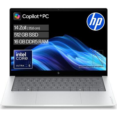 HP OmniBook X Next Gen AI 14-ka0050ngx (14", 512 GB, 16 GB, DE, Intel Core Ultra 5 325), Notebook, Silber HP OmniBook X Next Gen AI 14-ka0050ngx (14", 512 GB, 16 GB, DE, Intel Core Ultra 5 325), Notebook, Silber