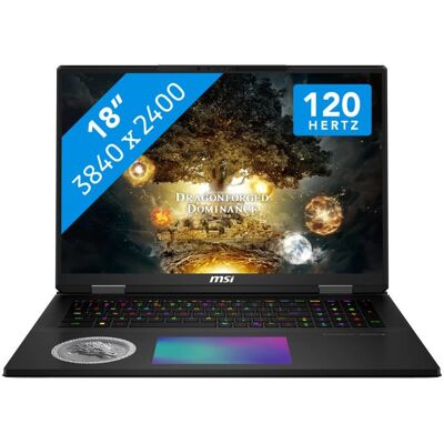 MSI Titan 18 HX Dragon Edition Norse Myth A2XWJG-405NL (9S7-1824A5-405) (18", 6000 GB, 96 GB, NL, Intel Core Ultra 9 285), Notebook, Schwarz MSI Titan 18 HX Dragon Edition Norse Myth A2XWJG-405NL (9S7-1824A5-405) (18", 6000 GB, 96 GB, NL, Intel Core Ultra 9 285), Notebook, Schwarz
