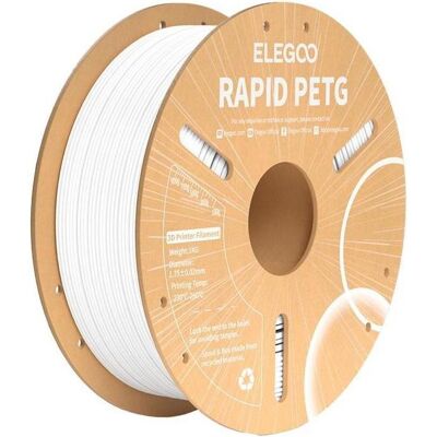 Elegoo Rapid PETG Filament (White) (PETG, 1.75 mm, 1000 g), 3D Filament, Weiss Elegoo Rapid PETG Filament (White) (PETG, 1.75 mm, 1000 g), 3D Filament, Weiss