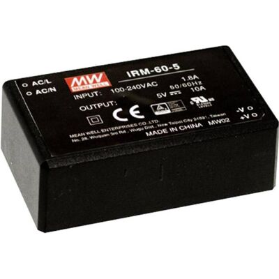 MeanWell MEAN WELL IRM-60-12, 60 W, 110 - 230 V, Schwarz, 52 mm, 87 mm, 29,5 mm, Drucker Zubehör MeanWell MEAN WELL IRM-60-12, 60 W, 110 - 230 V, Schwarz, 52 mm, 87 mm, 29,5 mm, Drucker Zubehör