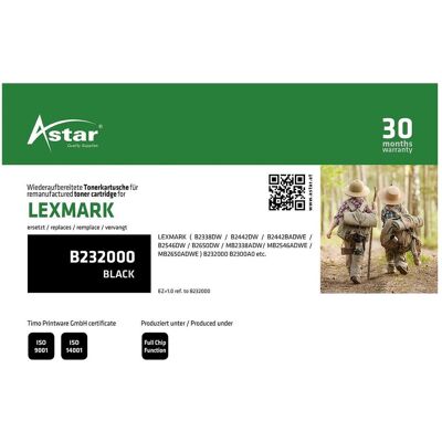 Astar, Toner, AS20525 LEXMARK B232000 B/MB Toner Astar, Toner, AS20525 LEXMARK B232000 B/MB Toner