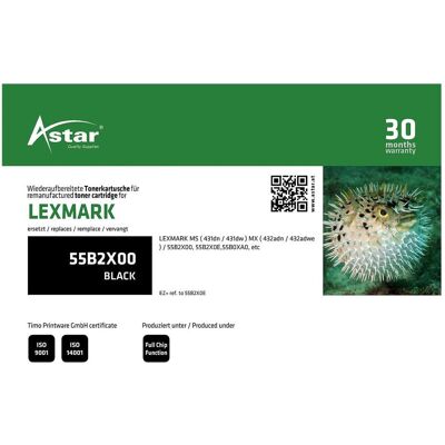 Astar, Toner, AS20454 LEXMARK 55B2X00 MS/MX Astar, Toner, AS20454 LEXMARK 55B2X00 MS/MX