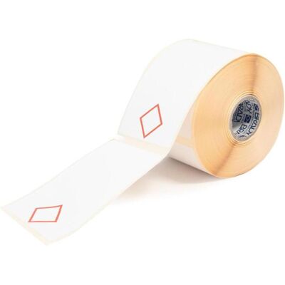 Brady, Etikettenrolle, THTCLP-S-L1-7610-0.4-SC, Papier, Weiss, 55.00 x 85.00 mm, Layout L1 (1 rote Raute vorgedruckt (59 mm) Brady, Etikettenrolle, THTCLP-S-L1-7610-0.4-SC, Papier, Weiss, 55.00 x 85.00 mm, Layout L1 (1 rote Raute vorgedruckt (59 mm)