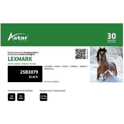 Astar, Toner, AS20463 LEXMARK 25B3079 M/XM Toner Astar, Toner, AS20463 LEXMARK 25B3079 M/XM Toner