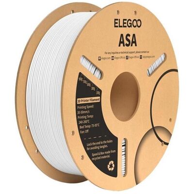 Elegoo Asa (ASA, 1.75 mm, 1000 g), 3D Filament, Weiss Elegoo Asa (ASA, 1.75 mm, 1000 g), 3D Filament, Weiss