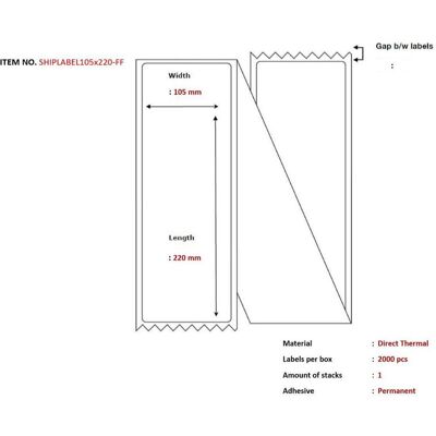 Capture, Etikettenrolle, Ship-label 105 x 220mm (105 mm) Capture, Etikettenrolle, Ship-label 105 x 220mm (105 mm)