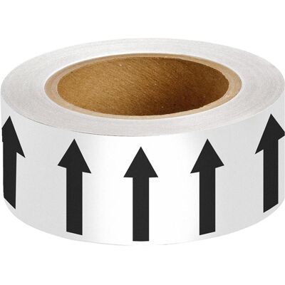 Brady, Etikettenrolle, B-7541, Rohrmarkierung - Pfeilbänder, Laminierter Polyester, Schwarz auf Weiss, 50.00 mm x 33 (50 mm) Brady, Etikettenrolle, B-7541, Rohrmarkierung - Pfeilbänder, Laminierter Polyester, Schwarz auf Weiss, 50.00 mm x 33 (50 mm)