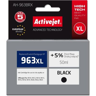 Activejet, Druckerpatrone, AH-963BRX Tinte für HP Drucker Ersatztinte HP 963XL 3JA30AE Premium 2100 Seiten schwar (BK) Activejet, Druckerpatrone, AH-963BRX Tinte für HP Drucker Ersatztinte HP 963XL 3JA30AE Premium 2100 Seiten schwar (BK)