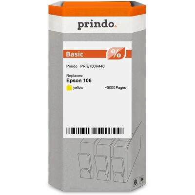 Prindo, Druckerpatrone, kompatibel mit Epson 106 (Y) Prindo, Druckerpatrone, kompatibel mit Epson 106 (Y)