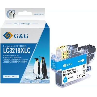 G&G, Druckerpatrone, Cyan-Tintenpatrone, kompatibel mit Brother LC3219XLC, 17 (C) G&G, Druckerpatrone, Cyan-Tintenpatrone, kompatibel mit Brother LC3219XLC, 17 (C)