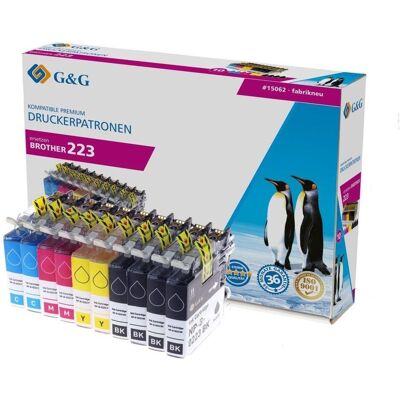 G&G, Druckerpatrone, Patrone Brother LC-223 XL- n 10er-Set 4xBK, je 2x C,M,Y (BK, C, M, Y) G&G, Druckerpatrone, Patrone Brother LC-223 XL- n 10er-Set 4xBK, je 2x C,M,Y (BK, C, M, Y)
