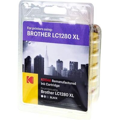 Kodak Druckerpatrone, 185B128030 BROTHER LC1280XLBK MFCJ Tinte black HC rebuilt 2400Seiten 55ml (BK) Kodak Druckerpatrone, 185B128030 BROTHER LC1280XLBK MFCJ Tinte black HC rebuilt 2400Seiten 55ml (BK)