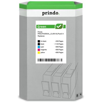 Prindo, Druckerpatrone, kompatibel mit Canon PGI-550+CLI-551 /// Prindo, Druckerpatrone, kompatibel mit Canon PGI-550+CLI-551 ///