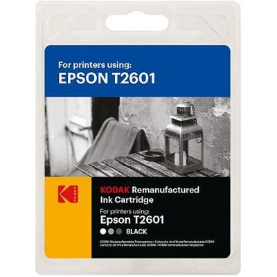 Kodak Druckerpatrone, 185E026001 EPSON T2601 XP Tinte black rebuilt 220Seiten Blister 10ml (BK) Kodak Druckerpatrone, 185E026001 EPSON T2601 XP Tinte black rebuilt 220Seiten Blister 10ml (BK)