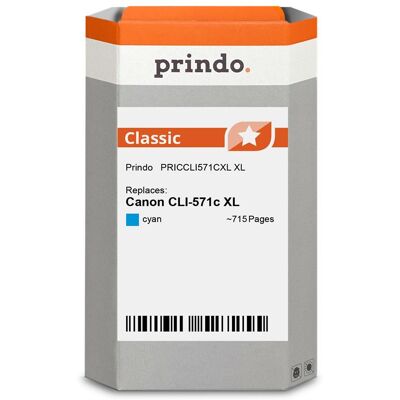 Prindo, Druckerpatrone, kompatibel mit Canon CLI-571c (C) Prindo, Druckerpatrone, kompatibel mit Canon CLI-571c (C)