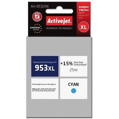 Activejet, Druckerpatrone, AH-953CRX - Tinte auf Pigmentbasis - Blau - HP - OfficeJet Pro 7740 - 8210 - 821 (C) Activejet, Druckerpatrone, AH-953CRX - Tinte auf Pigmentbasis - Blau - HP - OfficeJet Pro 7740 - 8210 - 821 (C)