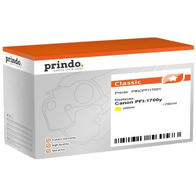 Prindo, Druckerpatrone, kompatibel mit Canon PFI-1700y (Y) Prindo, Druckerpatrone, kompatibel mit Canon PFI-1700y (Y)