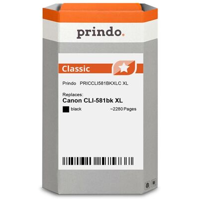 Prindo, Druckerpatrone, kompatibel mit Canon CLI-581bk (BK) Prindo, Druckerpatrone, kompatibel mit Canon CLI-581bk (BK)