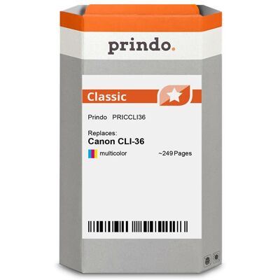 Prindo, Druckerpatrone, kompatibel mit Canon CLI-36 mehrere Farben Prindo, Druckerpatrone, kompatibel mit Canon CLI-36 mehrere Farben