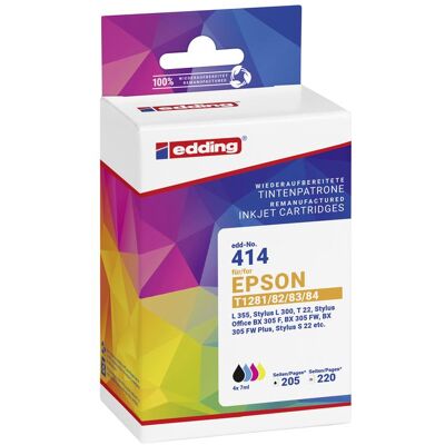 Edding, Druckerpatrone, EDD-414 schwarz, cyan, magenta, gelb Druckerpatronen kompatibel zu EPSON T1285M, 4er-Set (BK, C, M, Y) Edding, Druckerpatrone, EDD-414 schwarz, cyan, magenta, gelb Druckerpatronen kompatibel zu EPSON T1285M, 4er-Set (BK, C, M, Y)
