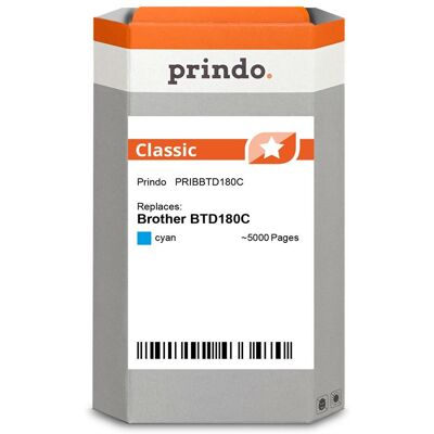 Prindo, Druckerpatrone, kompatibel mit Brother BTD180C (C) Prindo, Druckerpatrone, kompatibel mit Brother BTD180C (C)