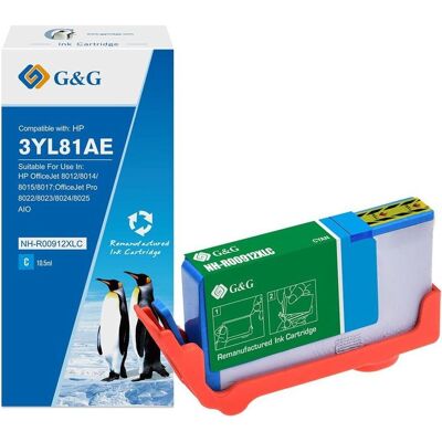 G&G, Druckerpatrone, XL-Tintenpatrone kompatibel HP 912XL/ 3YL81AE Cyan G&G, Druckerpatrone, XL-Tintenpatrone kompatibel HP 912XL/ 3YL81AE Cyan