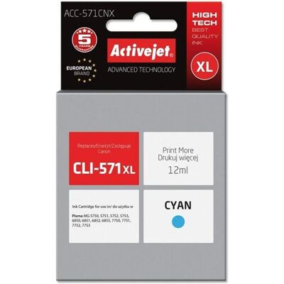 Activejet, Druckerpatrone, ACC-571CNX Druckerpatrone (e) Kompatibel Hohe (XL-) Ausbeute (C) Activejet, Druckerpatrone, ACC-571CNX Druckerpatrone (e) Kompatibel Hohe (XL-) Ausbeute (C)