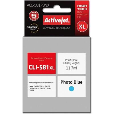Activejet, Druckerpatrone, ACC-581PBNX - Kompatibel - Tinte auf Farbstoffbasis - Foto blau - Canon - Einzel (PB) Activejet, Druckerpatrone, ACC-581PBNX - Kompatibel - Tinte auf Farbstoffbasis - Foto blau - Canon - Einzel (PB)
