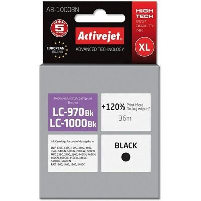Activejet, Druckerpatrone, AB-1000BN Druckerpatrone (e) Kompatibel Hohe (XL-) Ausbeute (BK) Activejet, Druckerpatrone, AB-1000BN Druckerpatrone (e) Kompatibel Hohe (XL-) Ausbeute (BK)