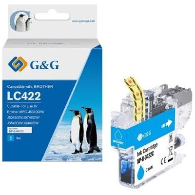 G&G, Druckerpatrone, Tinte komp. m. Brother 422 Patr. LC422C Cy(550 Seiten) (C) G&G, Druckerpatrone, Tinte komp. m. Brother 422 Patr. LC422C Cy(550 Seiten) (C)