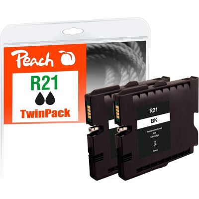 Peach, Druckerpatrone, Doppelpack Tintenpatrone kompatibel zu Ricoh GC21K*2 (BK) Peach, Druckerpatrone, Doppelpack Tintenpatrone kompatibel zu Ricoh GC21K*2 (BK)