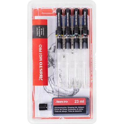 Aristo Druckerpatrone, Tuschefüller mg1 pro Basic 4er-Set Stärken 0.25/ 0.35/ 0.5/ 0.70 mm Aristo Druckerpatrone, Tuschefüller mg1 pro Basic 4er-Set Stärken 0.25/ 0.35/ 0.5/ 0.70 mm