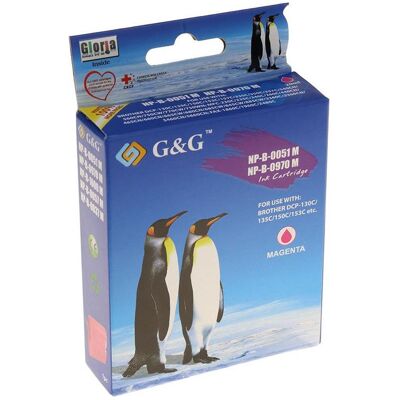 G&G, Druckerpatrone, kompatibel Ink mit LC-1000M, LC-970M, NP-B-0051M/1000M/970M, magenta, 400S (M) G&G, Druckerpatrone, kompatibel Ink mit LC-1000M, LC-970M, NP-B-0051M/1000M/970M, magenta, 400S (M)